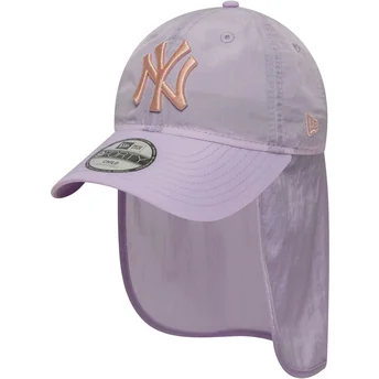 Cappellino curvo viola snapback per bambino 9FORTY Sun Shield dei New York Yankees MLB di New Era