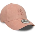 gebogene-rosa-verstellbare-kappe-fur-kinder-9forty-towelling-der-new-york-yankees-mlb-von-new-era