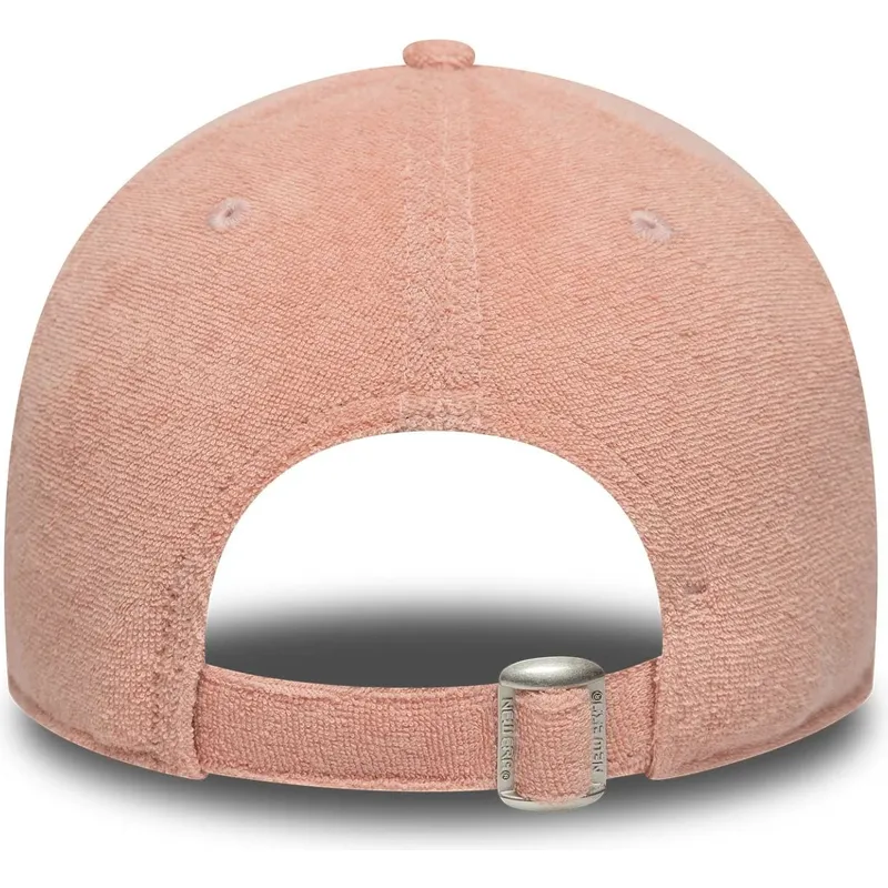 gebogene-rosa-verstellbare-kappe-fur-kinder-9forty-towelling-der-new-york-yankees-mlb-von-new-era