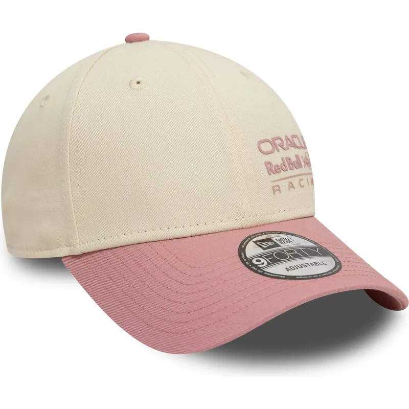 beige-und-rosa-verstellbare-curved-cap-9forty-contrast-von-red-bull-racing-formula-1-von-new-era