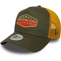 new-era-gron-og-gul-a-frame-cotton-patch-trucker-kasket