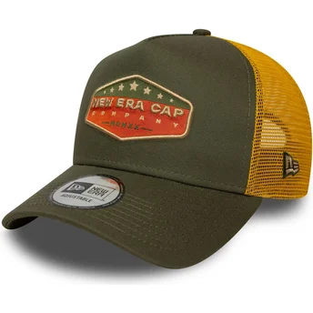 New Era grøn og gul A Frame Cotton Patch trucker kasket