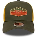 new-era-gron-og-gul-a-frame-cotton-patch-trucker-kasket
