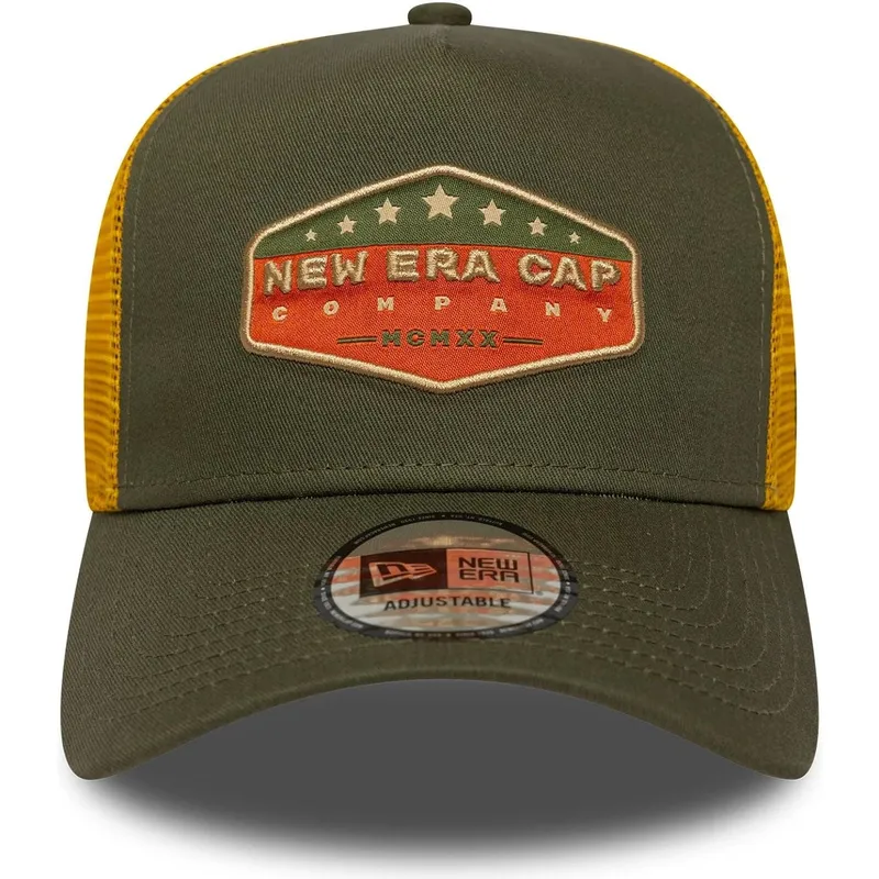 new-era-a-frame-cotton-patch-gron-og-gul-trucker-kasket