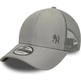 Verstellbare graue Trucker-Kappe 9FORTY Flawless der New York Yankees MLB von New Era