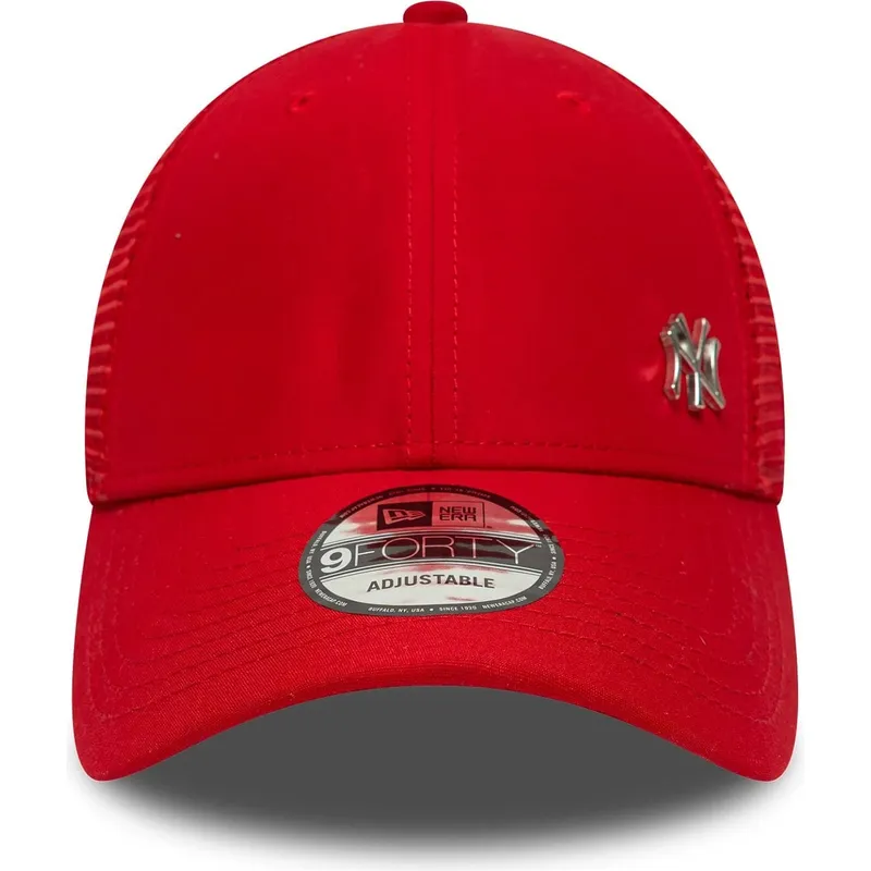 rote-verstellbare-9forty-flawless-trucker-kappe-der-new-york-yankees-mlb-von-new-era