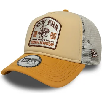 Cappellino trucker beige A Frame Graphic Patch di New Era