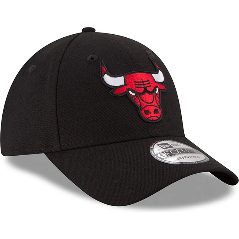 schwarze-gebogene-verstellbare-kinderkappe-9forty-the-league-von-chicago-bulls-nba-von-new-era