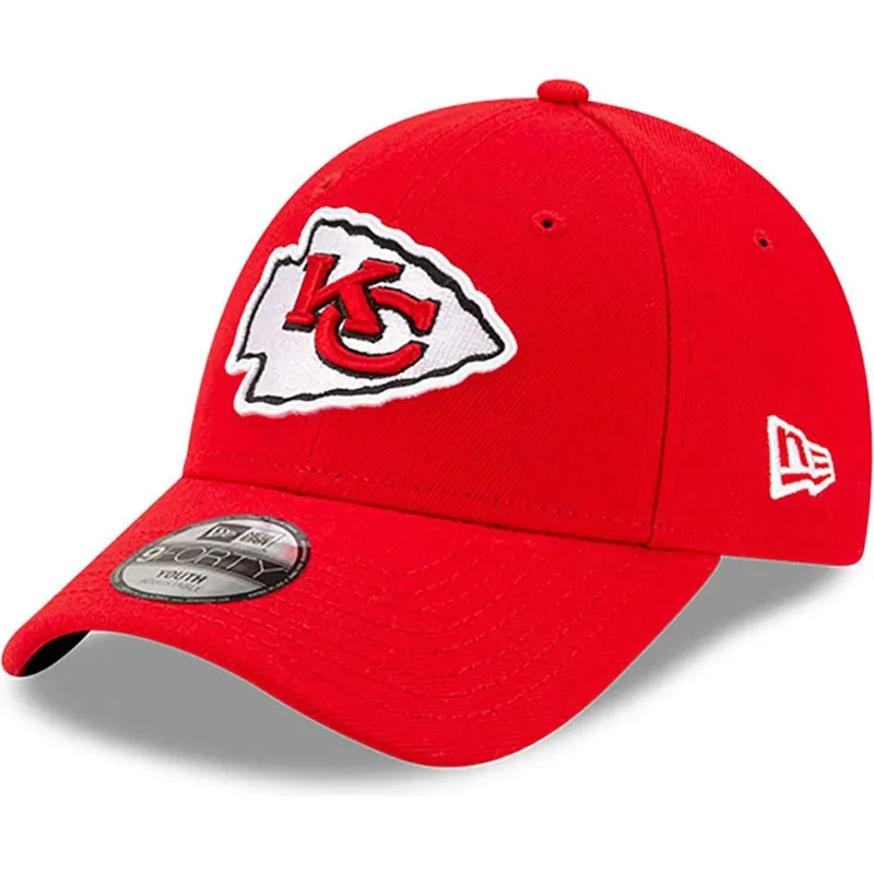 rote-gebogene-verstellbare-kindercap-9forty-the-league-der-kansas-city-chiefs-nfl-von-new-era