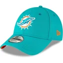 bla-justerbar-9forty-the-league-miami-dolphins-nfl-bornekasket-med-buet-skygge-fra-new-era