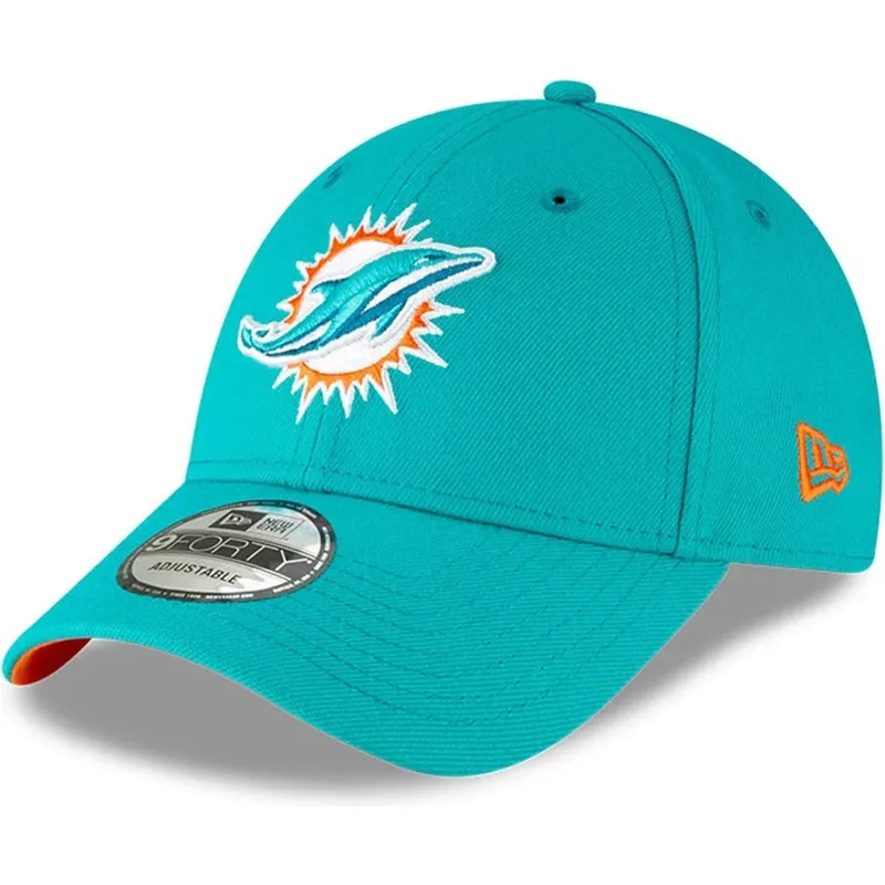 blaue-gebogene-verstellbare-kinderkappe-9forty-the-league-der-miami-dolphins-nfl-von-new-era