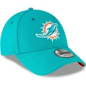 bla-justerbar-9forty-the-league-miami-dolphins-nfl-bornekasket-med-buet-skygge-fra-new-era
