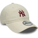 cappellino-curvo-beige-regolabile-9twenty-linen-dei-new-york-yankees-mlb-di-new-era