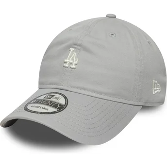 Grå justerbar buet kasket 9TWENTY Mini Logo Washed Los Angeles Dodgers MLB fra New Era