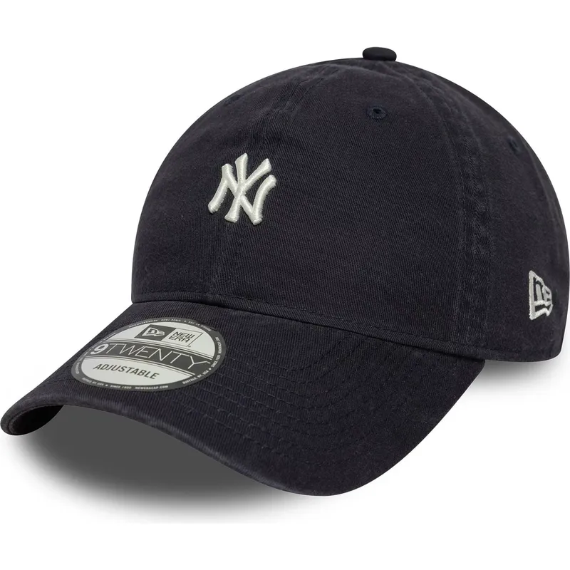 cappellino-curvo-blu-marino-regolabile-9twenty-mini-logo-washed-di-new-york-yankees-mlb-di-new-era