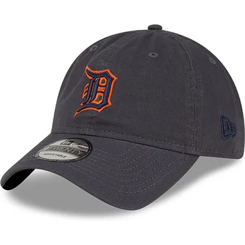 Grå justerbar 9TWENTY Core Classic kasket med buet skygge fra Detroit Tigers MLB fra New Era