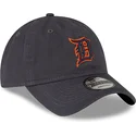 graue-verstellbare-curved-cap-9twenty-core-classic-der-detroit-tigers-mlb-von-new-era