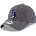 gra-justerbar-kurvet-kasket-med-blat-logo-9twenty-core-classic-fra-los-angeles-dodgers-mlb-fra-new-era