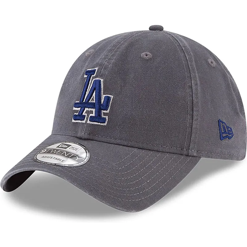 gra-justerbar-buet-kasket-med-blat-logo-9twenty-core-classic-fra-los-angeles-dodgers-mlb-fra-new-era