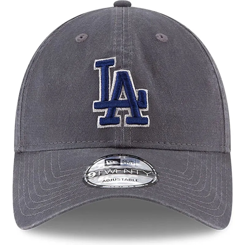 regulowana-szara-czapka-z-zakrzywionym-daszkiem-z-niebieskim-logo-9twenty-core-classic-los-angeles-dodgers-mlb-od-new-era