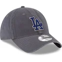 casquette-courbee-grise-ajustable-avec-logo-bleu-9twenty-core-classic-los-angeles-dodgers-mlb-new-era
