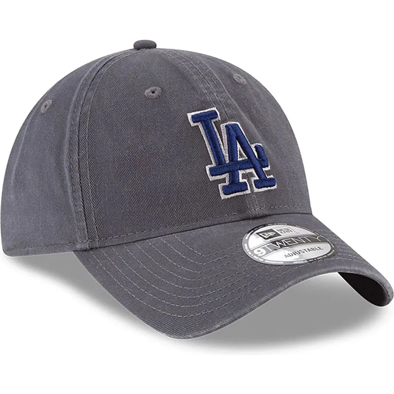 gra-justerbar-buet-kasket-med-blat-logo-9twenty-core-classic-fra-los-angeles-dodgers-mlb-fra-new-era
