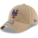 beige-justerbar-9twenty-core-classic-new-york-mets-mlb-kasket-fra-new-era