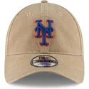 beige-justerbar-9twenty-core-classic-new-york-mets-mlb-kasket-fra-new-era
