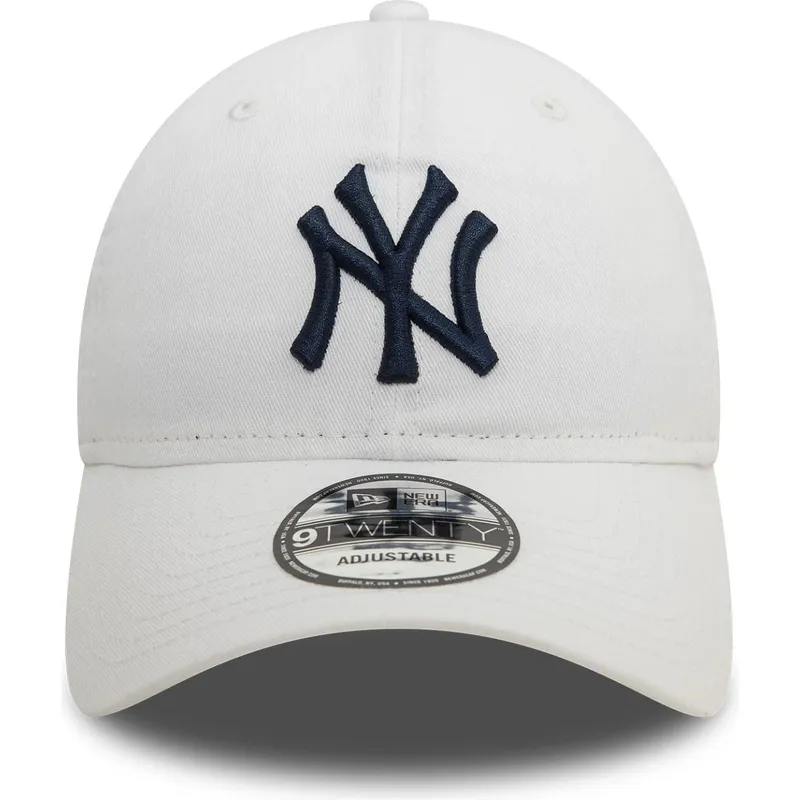 biala-regulowana-czapka-z-zakrzywionym-daszkiem-z-niebieskim-logo-9twenty-core-classic-new-york-yankees-mlb-new-era