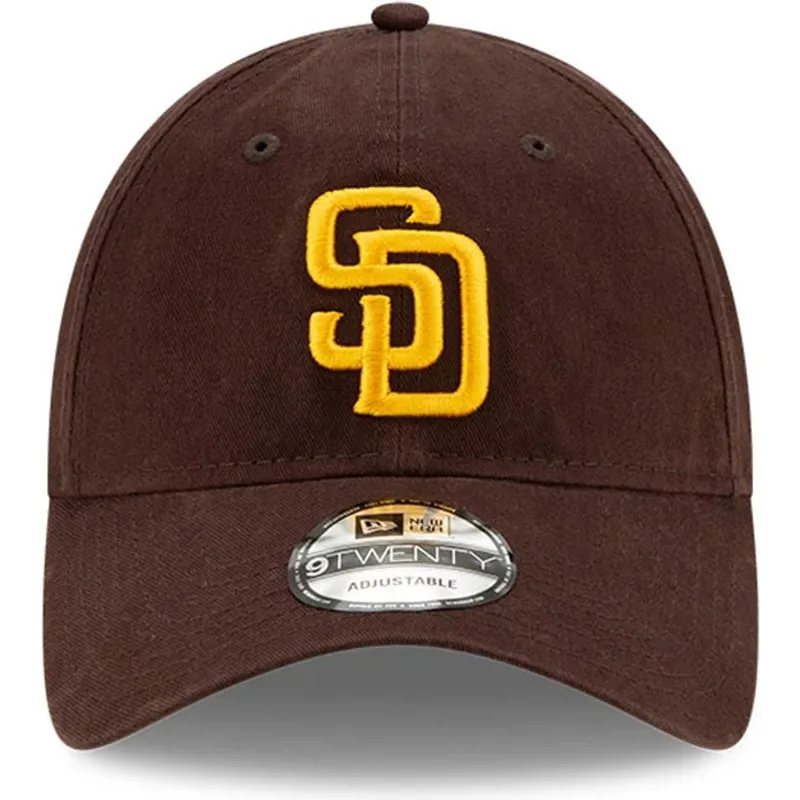 braune-verstellbare-gebogene-kappe-9twenty-core-classic-der-san-diego-padres-mlb-von-new-era