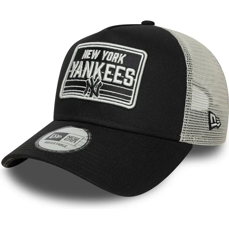 new-era-new-york-yankees-mlb-sort-og-hvid-a-frame-patch-trucker-kasket