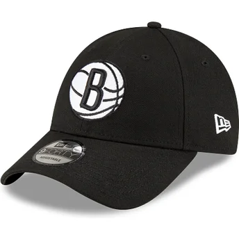 Cappellino nero curvo regolabile 9FORTY The League dei Brooklyn Nets NBA di New Era