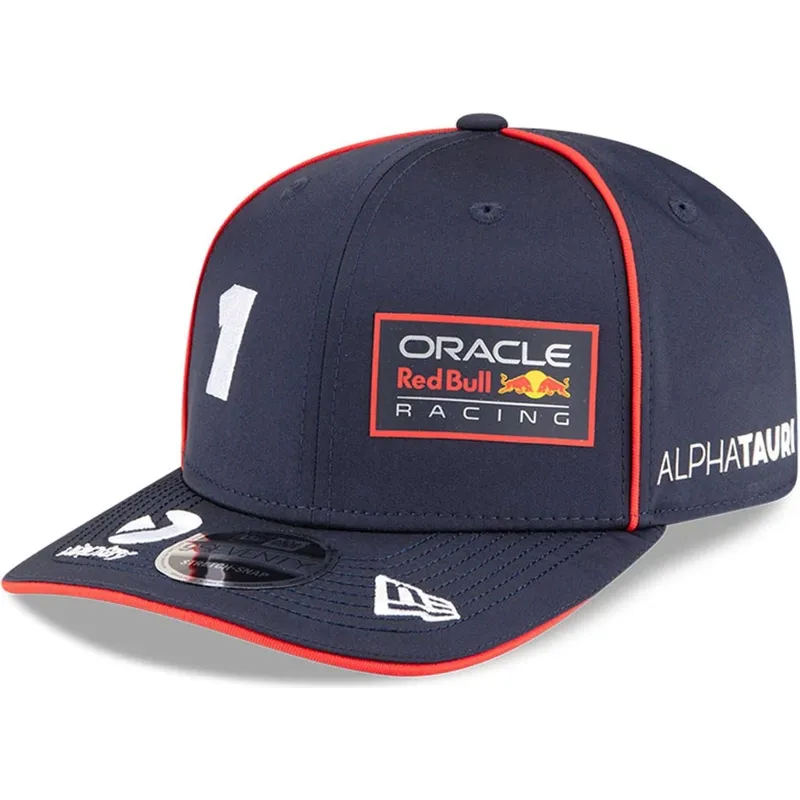 cappellino-visiera-curva-blu-marino-snapback-9seventy-stretch-snap-di-red-bull-racing-formula-1-max-verstappen-di-new-era