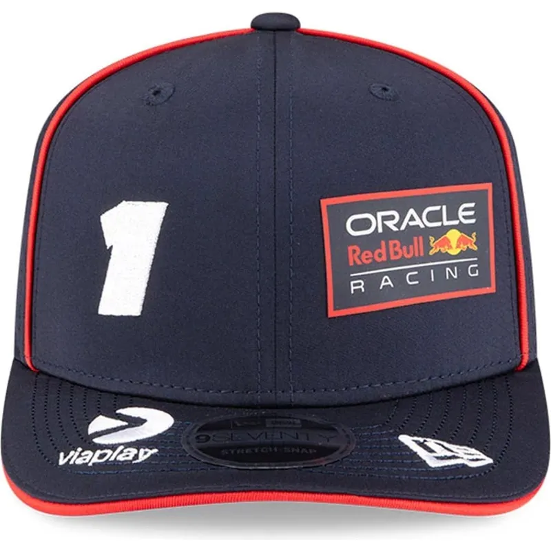 cappellino-visiera-curva-blu-marino-snapback-9seventy-stretch-snap-di-red-bull-racing-formula-1-max-verstappen-di-new-era