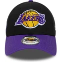 cappellino-curvo-nero-e-viola-regolabile-9forty-side-patch-dei-los-angeles-lakers-nba-di-new-era