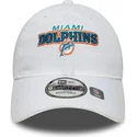 cappellino-curvo-bianco-regolabile-9twenty-washed-distress-dei-miami-dolphins-nfl-di-new-era