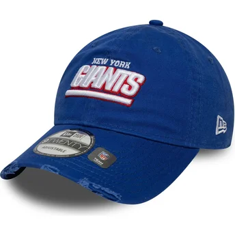 Cappello curvo blu regolabile 9TWENTY Washed Distress dei New York Giants NFL di New Era