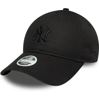 New Era New York Yankees MLB 9TWENTY Bow Back sort justerbar kvindekasket med sort logo