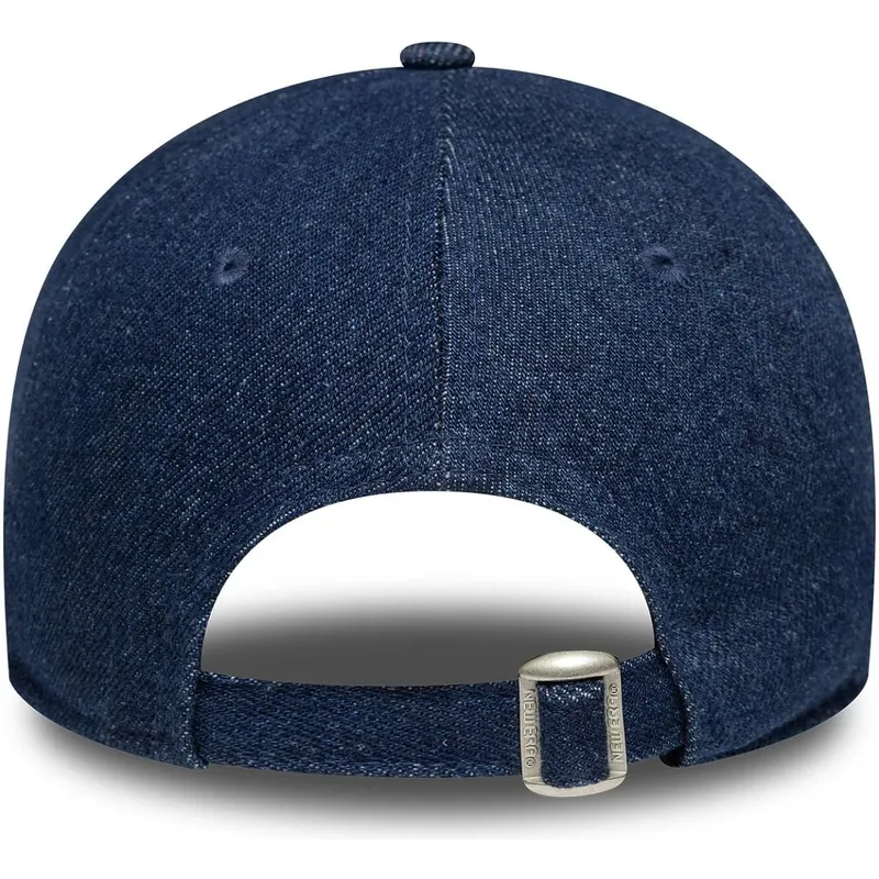 justerbar-marinbla-kvinnors-kurvskarmkeps-9twenty-denim-new-york-yankees-mlb-fran-new-era