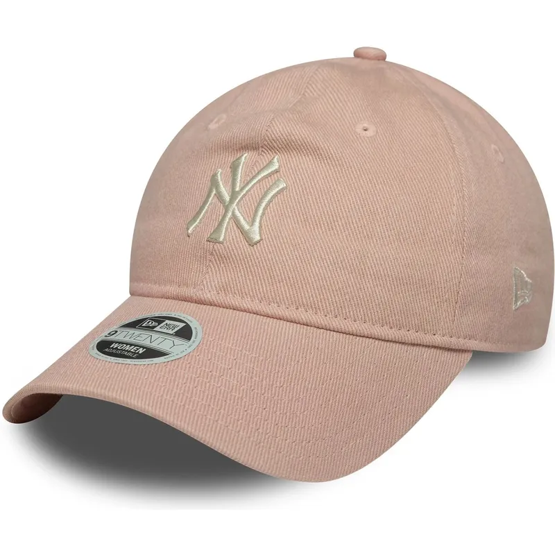 cappellino-curvo-rosa-regolabile-da-donna-9twenty-dye-denim-dei-new-york-yankees-mlb-di-new-era