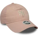 cappellino-curvo-rosa-regolabile-da-donna-9twenty-dye-denim-dei-new-york-yankees-mlb-di-new-era