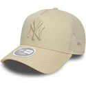 beige-trucker-kasket-til-kvinder-a-frame-league-essential-new-york-yankees-mlb-fra-new-era