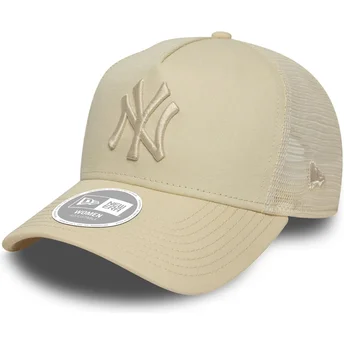 Beige trucker kasket til kvinder A Frame League Essential New York Yankees MLB fra New Era
