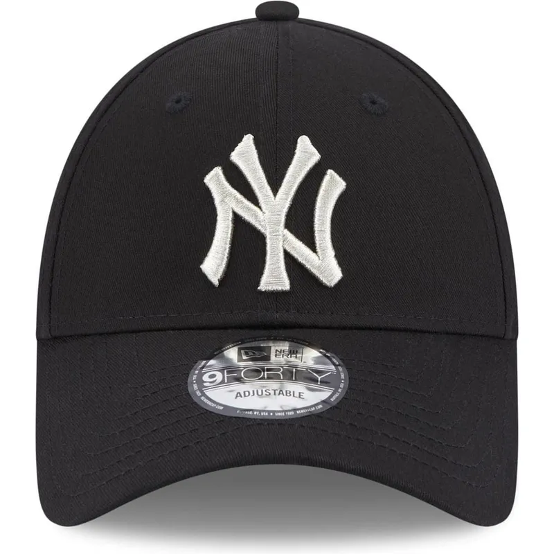 czarna-regulowana-czapka-z-zakrzywionym-daszkiem-dla-kobiet-9forty-metallic-logo-new-york-yankees-mlb-new-era