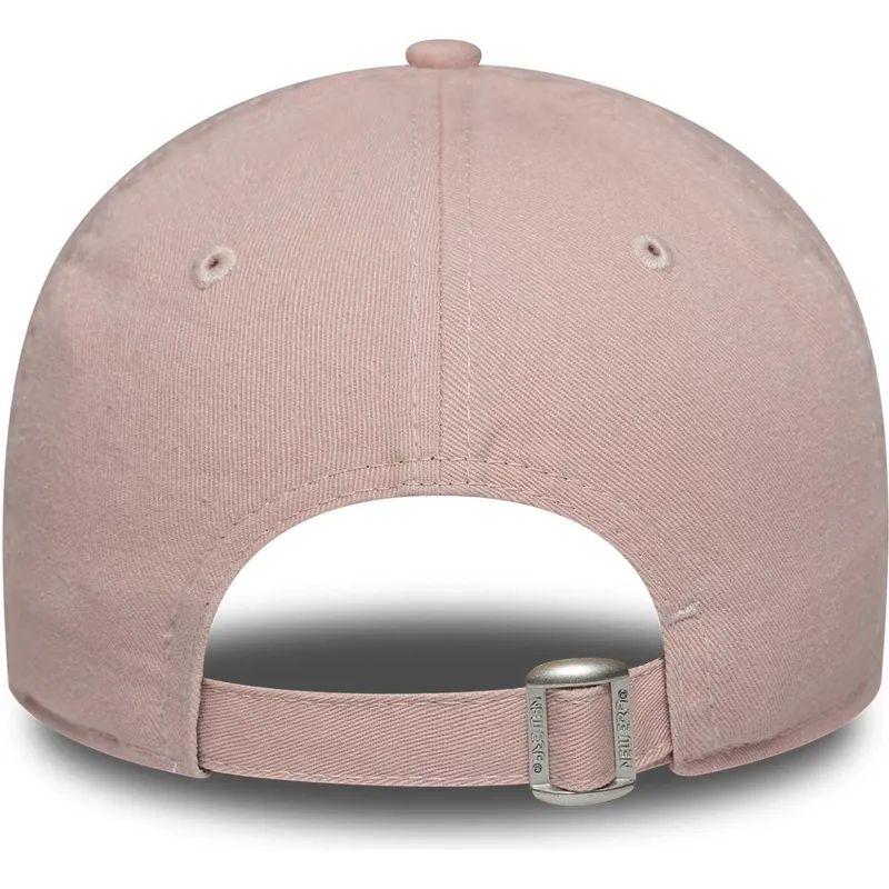 gebogene-rosa-verstellbare-damenkappe-mit-rosa-logo-9twenty-mini-washed-von-new-york-yankees-mlb-von-new-era