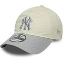 cappello-curvo-beige-e-grigio-regolabile-da-donna-9twenty-world-series-cooperstown-dei-new-york-yankees-mlb-di-new-era