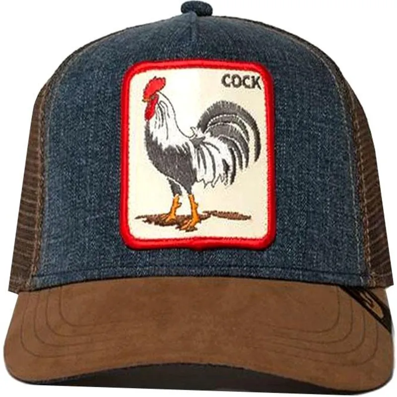 gorra-trucker-brazowa-i-denim-kogut-big-strut-od-goorin-bros