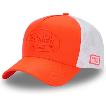 Von Dutch FLUO04 orange og hvid trucker kasket