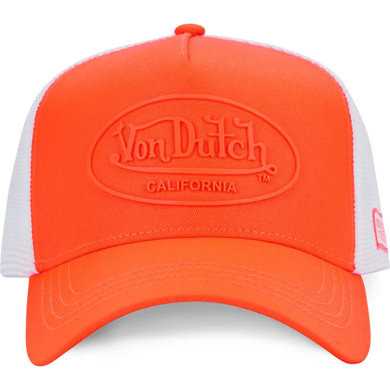 von-dutch-fluo04-orange-og-hvid-trucker-kasket