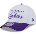 hvid-og-lilla-buet-snapback-kasket-9forty-m-crown-draft-2025-fra-los-angeles-lakers-nba-fra-new-era